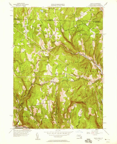 United States Geological Survey Heath, MA-VT (1950, 24000-Scale) digital map
