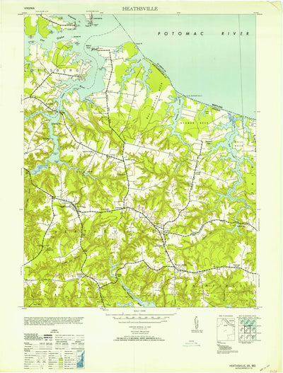 United States Geological Survey Heathsville, VA-MD (1953, 24000-Scale) digital map