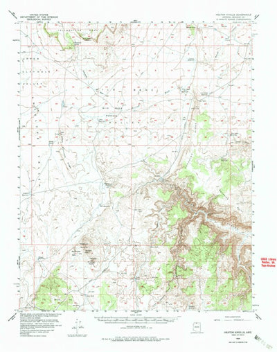 United States Geological Survey Heaton Knolls, AZ (1954, 62500-Scale) digital map