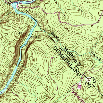 United States Geological Survey Hebbertsburg, TN (1943, 24000-Scale) digital map