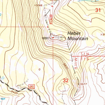 United States Geological Survey Heber Mountain, UT (1998, 24000-Scale) digital map