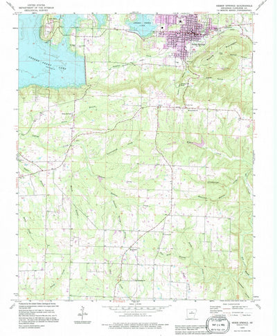 United States Geological Survey Heber Springs, AR (1989, 24000-Scale) digital map
