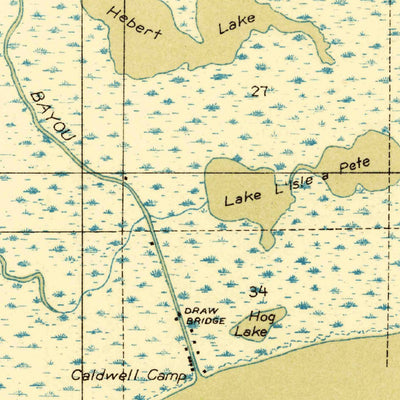 United States Geological Survey Hebert Lake, LA (1932, 31680-Scale) digital map