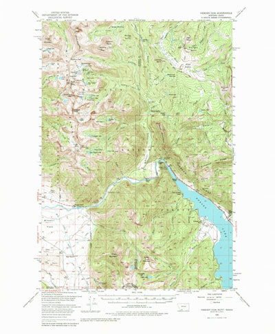 United States Geological Survey Hebgen Dam, MT-ID (1950, 62500-Scale) digital map