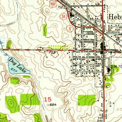 United States Geological Survey Hebron, IN (1953, 24000-Scale) digital map