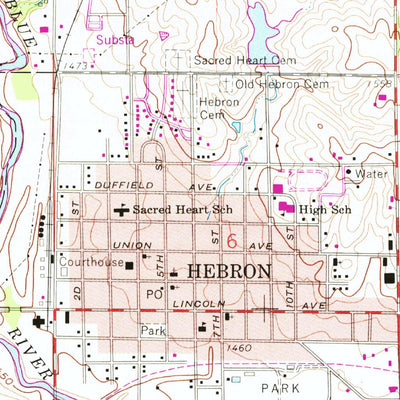 United States Geological Survey Hebron, NE (1960, 24000-Scale) digital map