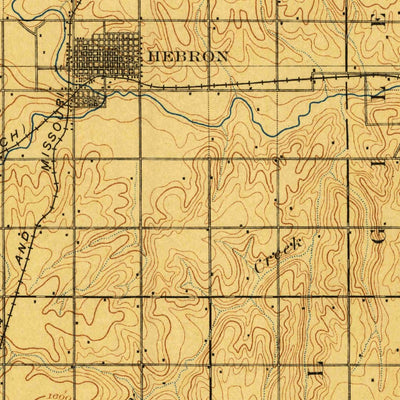 United States Geological Survey Hebron, NE-KS (1898, 125000-Scale) digital map