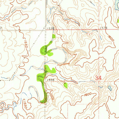 United States Geological Survey Hebron SW, NE-KS (1960, 24000-Scale) digital map