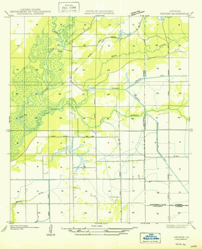 United States Geological Survey Hecker, LA (1950, 31680-Scale) digital map