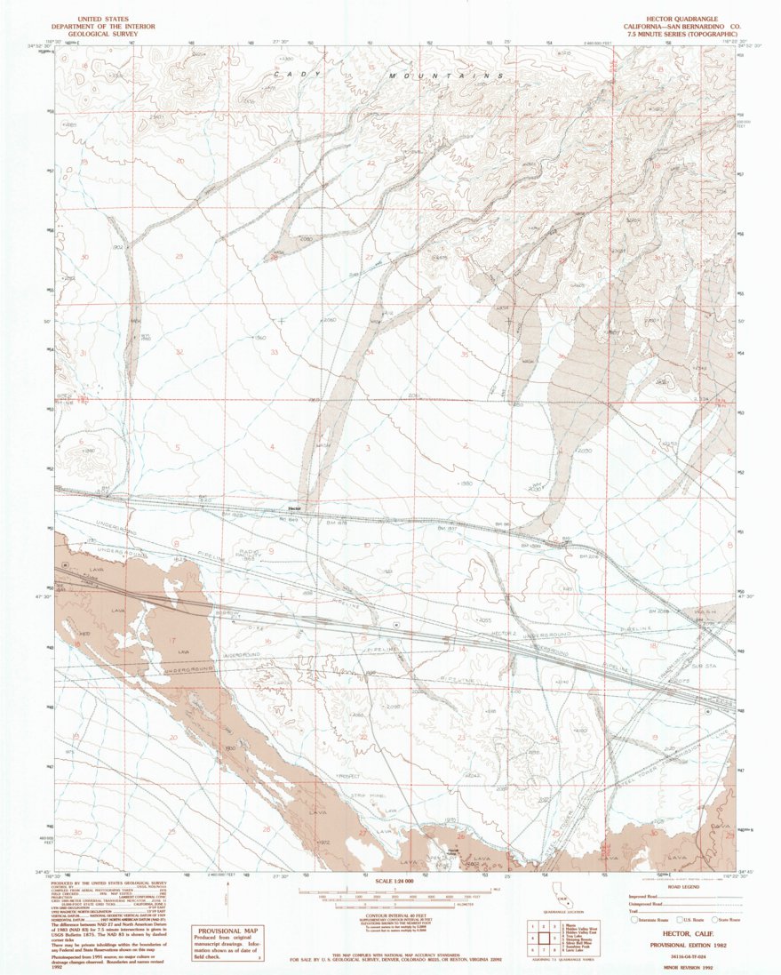 Hector, CA (1982, 24000-Scale) Map by United States Geological Survey ...