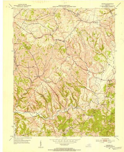 United States Geological Survey Hedges, KY (1952, 24000-Scale) digital map