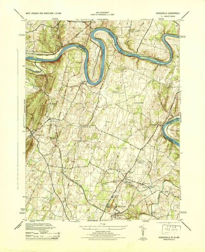 United States Geological Survey Hedgesville, WV-MD (1944, 31680-Scale) digital map