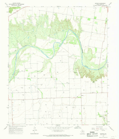 United States Geological Survey Hefner, TX (1967, 24000-Scale) digital map
