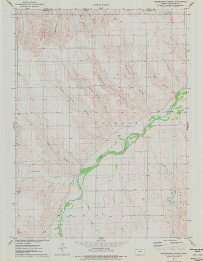 United States Geological Survey Heinzelman Canyon, KS (1976, 24000-Scale) digital map
