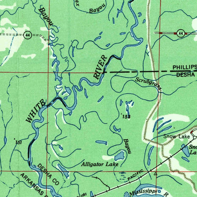 United States Geological Survey Helena, AR-MS-TN (1948, 250000-Scale) digital map