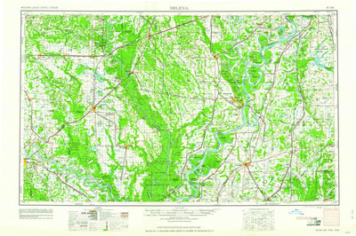 United States Geological Survey Helena, AR-MS-TN (1960, 250000-Scale) digital map