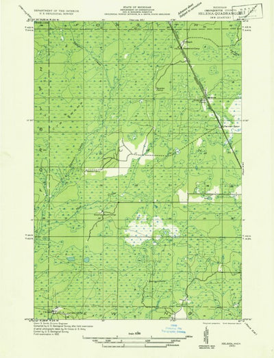 United States Geological Survey Helena, MI (1932, 31680-Scale) digital map