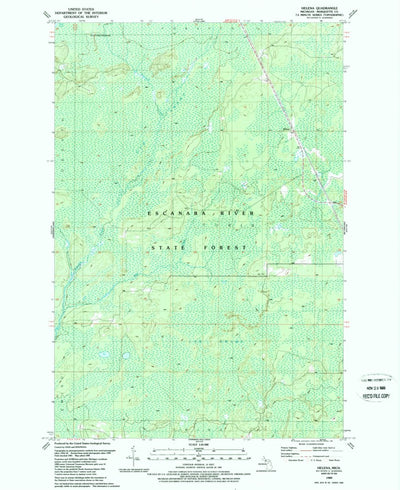United States Geological Survey Helena, MI (1989, 24000-Scale) digital map