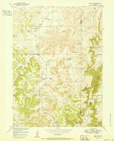 United States Geological Survey Hell Gap, WY (1951, 24000-Scale) digital map