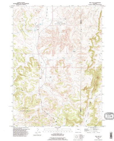 United States Geological Survey Hell Gap, WY (1990, 24000-Scale) digital map