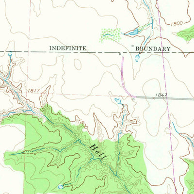 United States Geological Survey Hell Roaring Creek, TX (1967, 24000-Scale) digital map