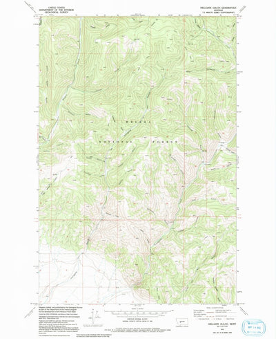 United States Geological Survey Hellgate Gulch, MT (1972, 24000-Scale) digital map