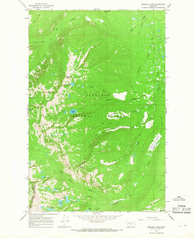 United States Geological Survey Hemlock Lake, MT (1965, 24000-Scale) digital map