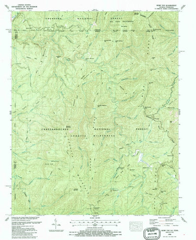 United States Geological Survey Hemp Top, GA-TN (1988, 24000-Scale) digital map