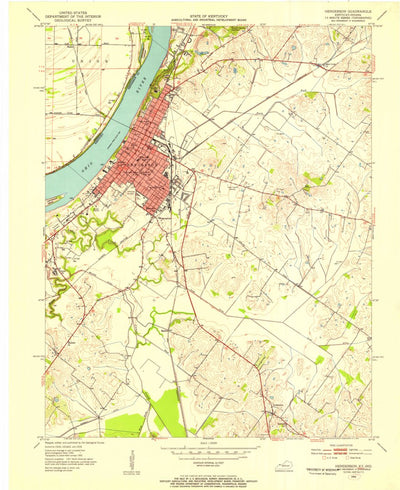 United States Geological Survey Henderson, KY-IN (1952, 24000-Scale) digital map