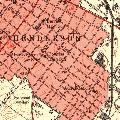 United States Geological Survey Henderson, KY-IN (1952, 24000-Scale) digital map