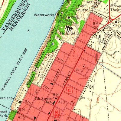 United States Geological Survey Henderson, KY-IN (1959, 24000-Scale) digital map