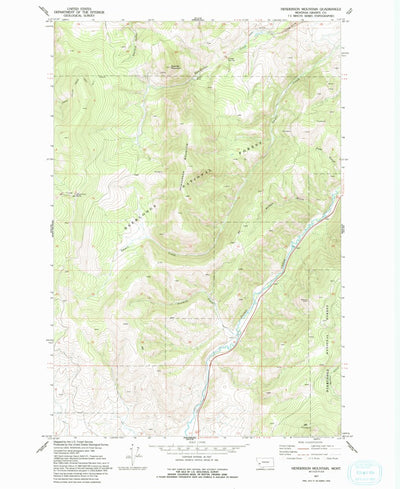 United States Geological Survey Henderson Mountain, MT (1971, 24000-Scale) digital map
