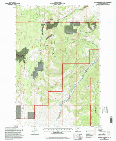 United States Geological Survey Henderson Mountain, MT (1996, 24000-Scale) digital map