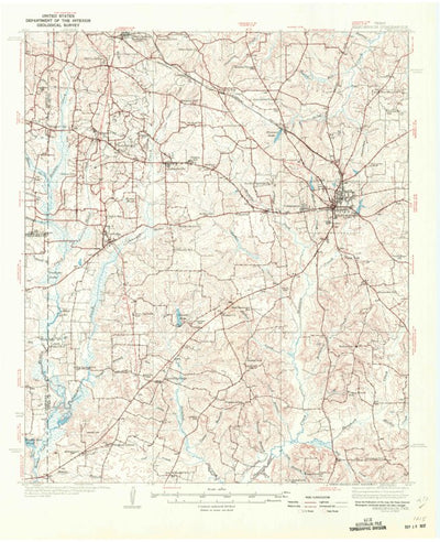 United States Geological Survey Henderson, TX (1939, 62500-Scale) digital map