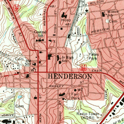 United States Geological Survey Henderson, TX (1973, 24000-Scale) digital map