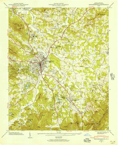 United States Geological Survey Hendersonville, NC (1946, 24000-Scale) digital map