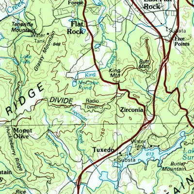 United States Geological Survey Hendersonville, NC-SC (1986, 100000-Scale) digital map