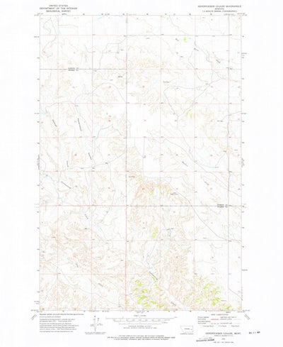 United States Geological Survey Hendrickson Coulee, MT (1972, 24000-Scale) digital map