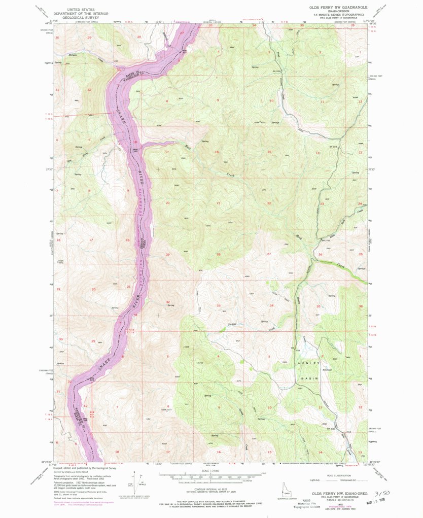 Henley Riverside Map Henley Basin, ID-OR (1952, 24000-Scale) Map by United States Geological ...