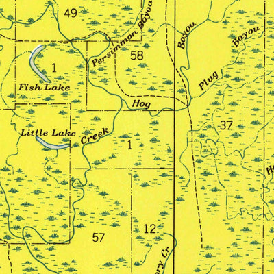 United States Geological Survey Henleyfield, MS-LA (1942, 31680-Scale) digital map