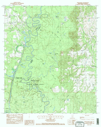 United States Geological Survey Henleyfield, MS-LA (1983, 24000-Scale) digital map