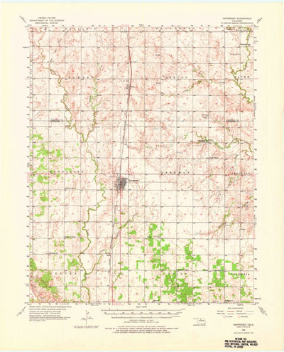 United States Geological Survey Hennessey, OK (1956, 62500-Scale) digital map