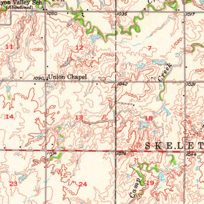United States Geological Survey Hennessey, OK (1956, 62500-Scale) digital map