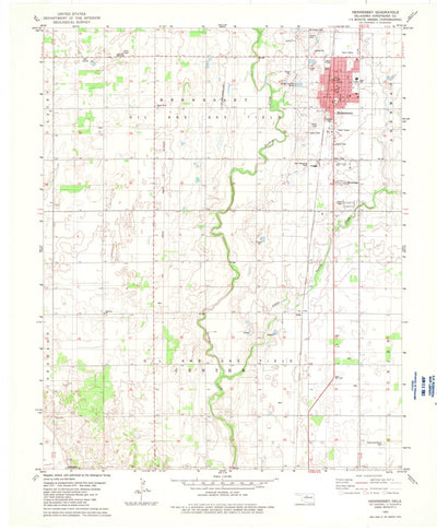 United States Geological Survey Hennessey, OK (1982, 24000-Scale) digital map
