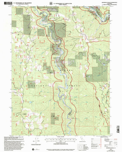United States Geological Survey Hennessy Peak, CA (1997, 24000-Scale) digital map