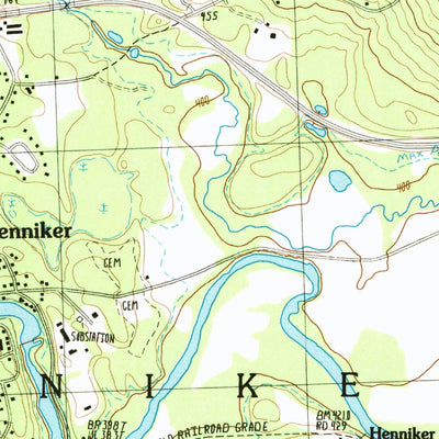 United States Geological Survey Henniker, NH (1987, 24000-Scale) digital map