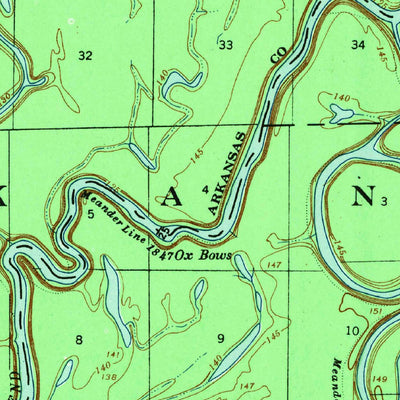 United States Geological Survey Henrico, AR-MS (1939, 62500-Scale) digital map