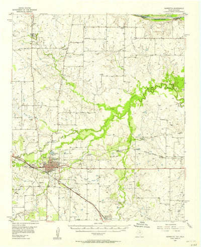 United States Geological Survey Henrietta, TX-OK (1956, 62500-Scale) digital map