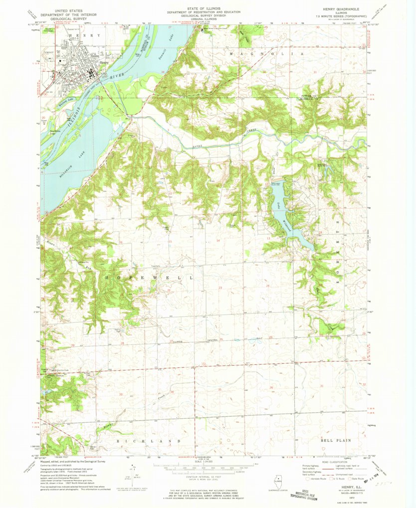 Henry, IL (1972, 24000Scale) Map by United States Geological Survey Avenza Maps