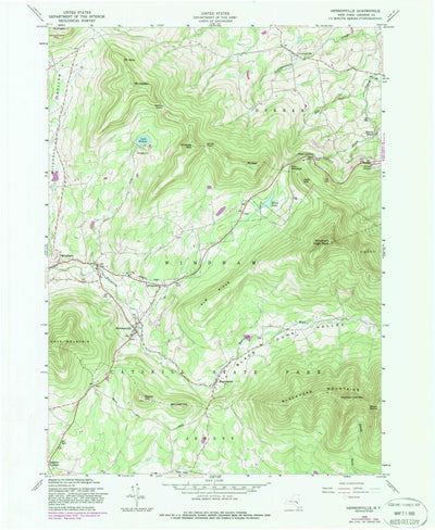 United States Geological Survey Hensonville, NY (1980, 24000-Scale) digital map